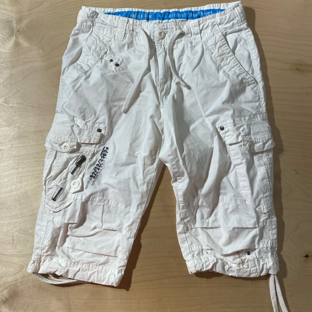 Projek Raw White Cargo Men Shorts 30 (PQ)